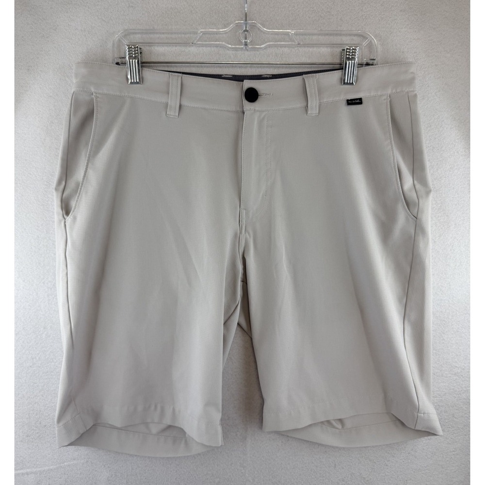 Travis Mathew Shorts Mens 34 Stone Golf Performance Stretch Flat Front 1MQ081